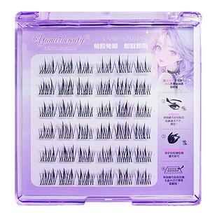 软态无梗免胶假睫毛自粘超细貂绒懒人鱼尾太阳花睫毛自然妈生睫毛