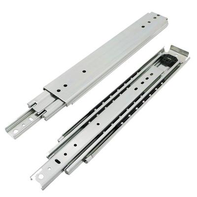 76宽工业重型滑轨超加厚承重抽屉滑道房车柜三节滚珠带锁轨道导轨