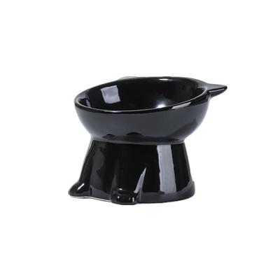 防打翻猫碗陶瓷斜口高脚