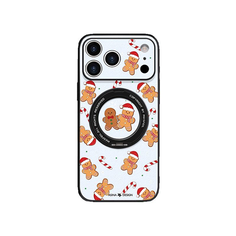 糖果姜饼人适用iphone17手机壳新款17Promax复古防摔16Pro高级15pm磁吸素皮14/13全包旋转支架保护套Ho3卡通