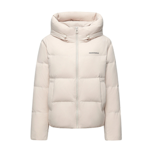 雪中飞正品2025秋冬季新款短款连帽羽绒服女中老年妈妈装保暖外套