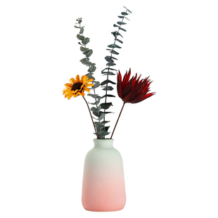 渐变色陶瓷小花瓶桌面干花花束客厅摆设电视柜花艺摆件家居装饰品