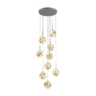 北欧满天星楼梯灯长吊灯复式楼现代简约轻奢别墅loft公寓客厅吊灯