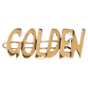 Golden Goose男女金色LOGO扣夹式鞋带装饰眼扣GGDB