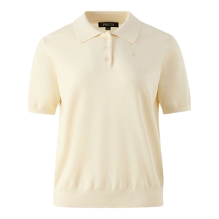 PRICH简洁淡人知性短袖针织衫夏季新款宽松休闲翻领上衣女