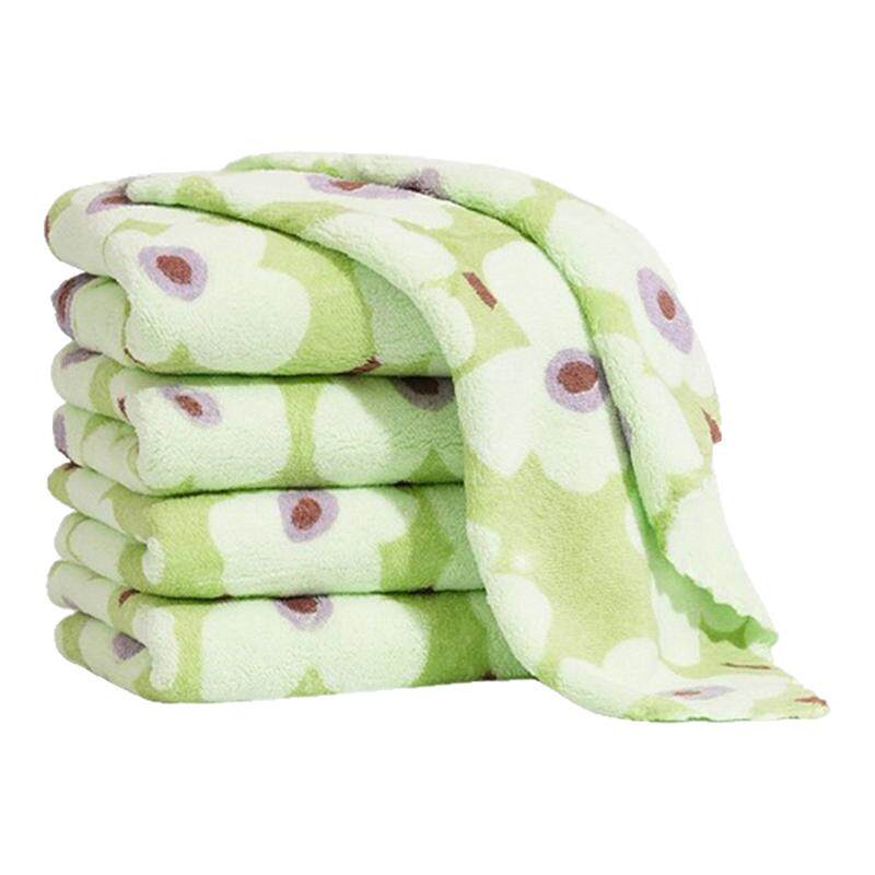 厨房专用强力吸水不掉毛抹布珊瑚绒家用印花加厚不沾油毛巾洗碗布