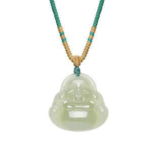 周大生天然和田玉佛公项链女平安佛挂坠吊坠新年礼物送女朋友高级