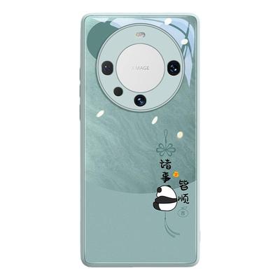 原创诸事皆顺熊猫可爱玻璃手机壳