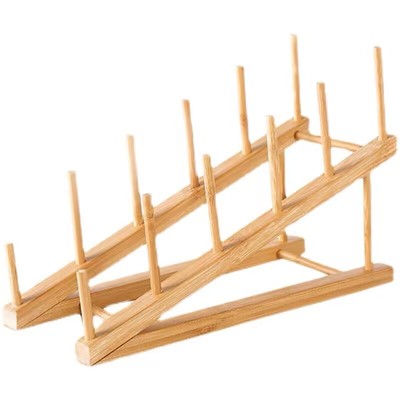 木质碗架碟架茶饼展示架丝线