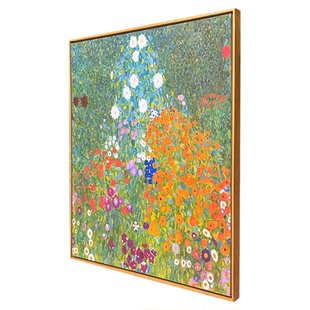 伽罗生活印象派挂画《花园》克里姆特复古艺术花卉客厅玄关背景墙