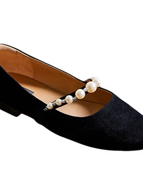 Nine West/玖熙甜美珍珠带平底玛丽珍鞋女士新款舒适通勤女款单鞋