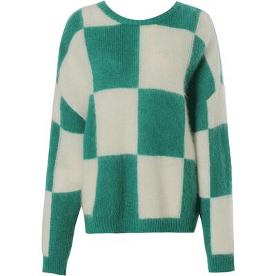 DPLAY棋盘格针织衫圆领