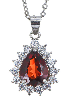 正品水滴形鸽血红宝石吊坠玫瑰金