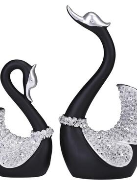 轻奢风天鹅装饰乔迁新婚礼物摆件