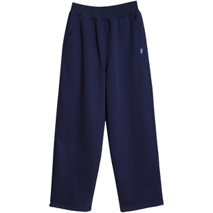 胖男童加绒校服裤藏青色加肥加大中大童秋冬季休闲裤青少年直筒裤