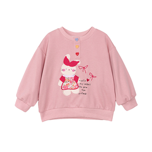 小O宝童装 宝宝卫衣女卡通2026春秋款新款女童休闲印花洋气上衣