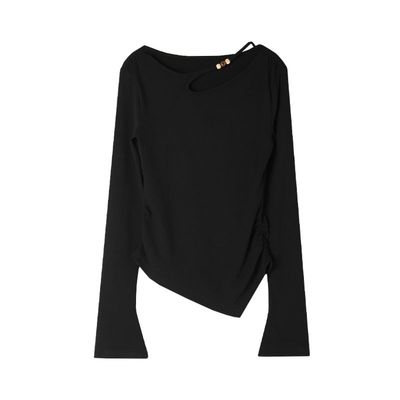 长袖T恤女设计感小众打底衫上衣