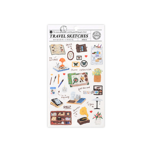 Infeel.me旅行速写和纸平面贴纸可爱卡通复古手账本素材DIY贴画