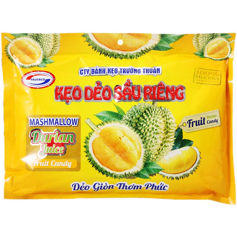 越南进口椰丝榴莲软膏糖椰子软膏糖300g果味软糖喜糖零食独立包装