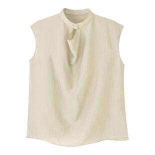 「 鹦鹉梨 」COMMON VALUE  东方小荡领背心无袖体恤短T24X0302