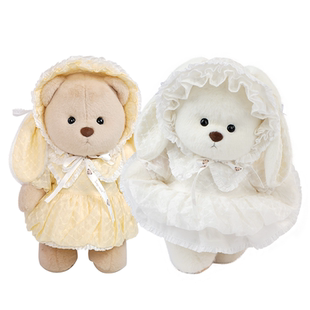 TeddyTales莉娜熊繁花小兔礼盒娃衣泰迪手作熊公仔玩具生日礼物