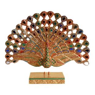 泰国孔雀摆件开屏东南亚装饰摆件玄关装饰品中式复古客厅桌面摆设