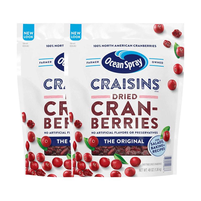 【自营】美国oceanspray优鲜沛蔓越莓果干烘焙零食水果干1360g*2