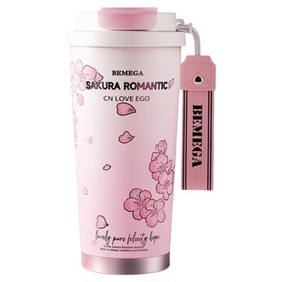 英国Bemega纯钛樱花保温杯马克咖啡杯女士高颜值2025新款水杯子男