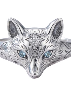 立方氧化锆眼睛宝石点缀纯银戒指