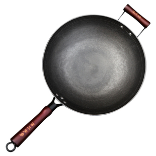 陆川龟纹生铁锅铸铁锅炒锅家用炒菜锅老式无涂层不粘锅氮化已开锅