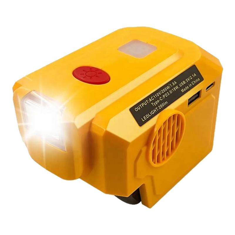 适用于牧田得伟米沃奇博世18V锂电池逆变器200W 带PD3.0TYPE-C18W