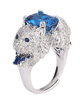 权志龙同款欧美风猫头戒指