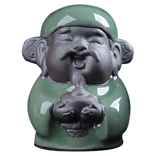 创意陶瓷家居摆件紫砂侍女古典美女人物小茶宠桌面装饰品禅意车载