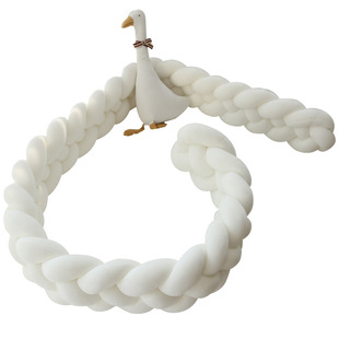 婴儿床麻花床围防撞床围栏软包ins风儿童拼接床围挡韩国打结床靠