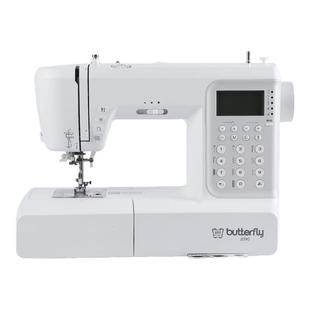 蝴蝶牌新款JD90/60家用缝纫机404花型电子自动多功能电动锁边衣车