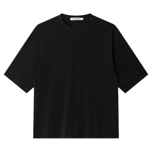 CLIMAX VISION纯棉轻薄麻感宽松廓形七分袖T恤男慵懒松弛百搭短袖