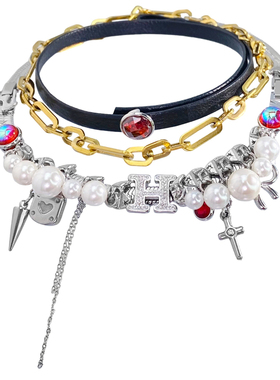 可换字母可拆吊坠diy锁骨链套