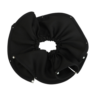 简晓珍珠大号肥肠圈缎面复古气质褶皱花边发圈时尚出勤百搭发绳