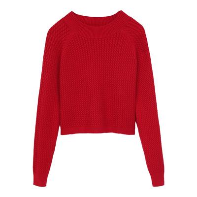 半高领短款毛衣女加厚秋冬宽松