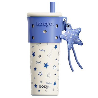 bocyo牛仔吸管保温杯大容量