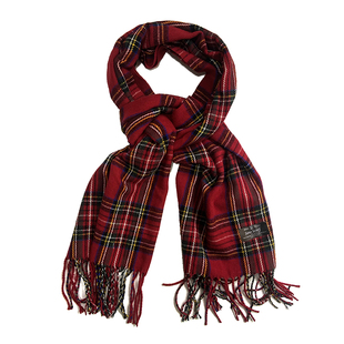 MUCUNXI韩国红色格子围巾ins小众仿羊绒复古经典格纹保暖披肩围脖