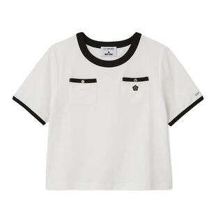 LILY BROWN2025秋冬新品MARY QUANT口袋撞色短袖T恤LWCT254042