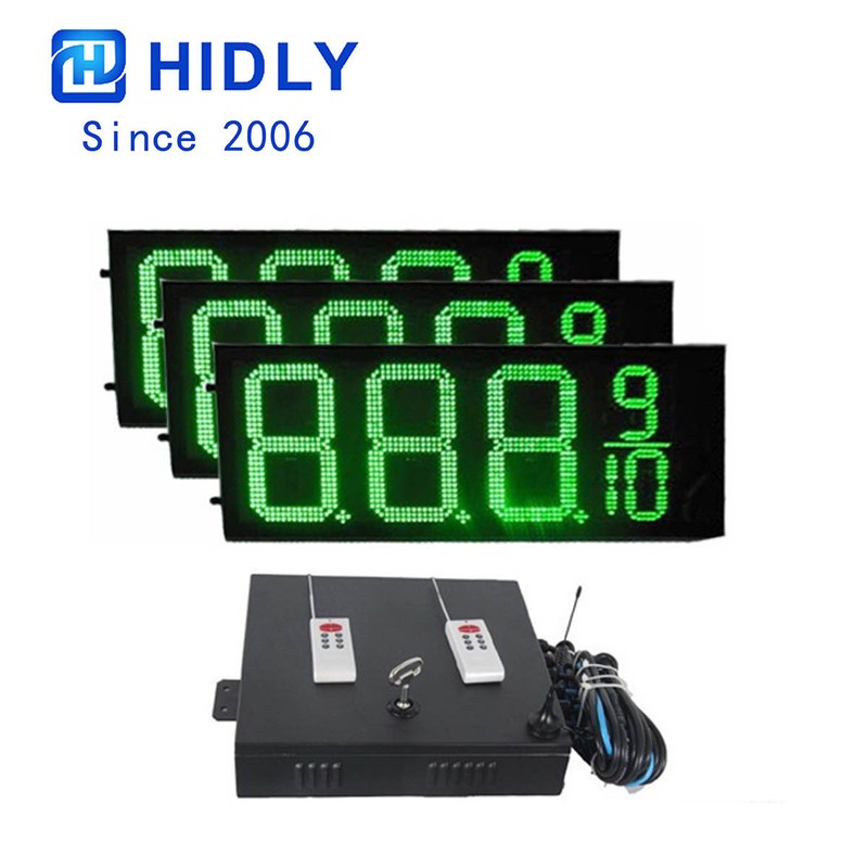 12寸绿色高亮蒙古国加油站LED油价牌LED油价屏