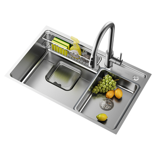 日丰集优大单槽厨房水槽304不锈钢洗菜盆洗菜池台下盆家用洗碗槽
