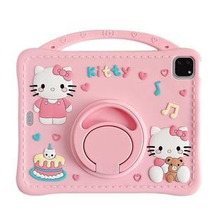 少女粉色蛋糕猫咪360旋转iPadPro2024保护套新款适用苹果iPadAir6/5保护壳平板11寸10.2/10.9软硅胶mini6女款