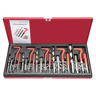 131件螺纹修复工具手用自攻螺套火花塞螺纹牙修复器丝锥钻头套装