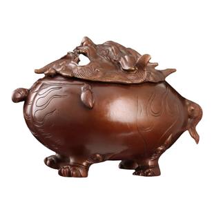 紫铜仿古香炉禅意狻猊香薰炉迷你家用摆件创意茶宠摆件可定纯金