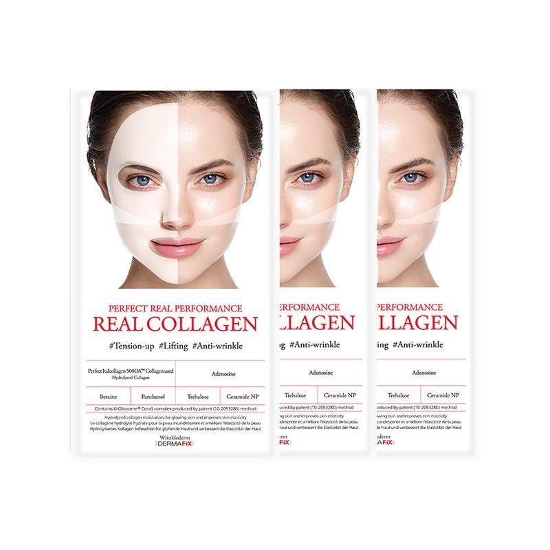 韩国Dermafix贵妇胶原蛋白抗皱淡纹紧致修复提亮保湿面膜3片装
