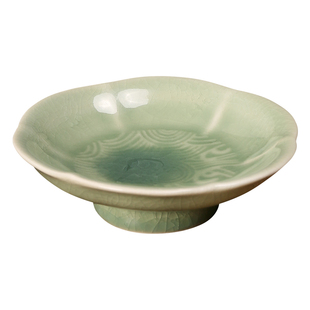 古风精致中式点心盘糕点小盘子陶瓷小碟子高脚茶点盘专用供盘贡盘