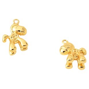 14K包金镶锆石木马吊坠手工diy马年生肖项链项坠吊饰手链银小挂件